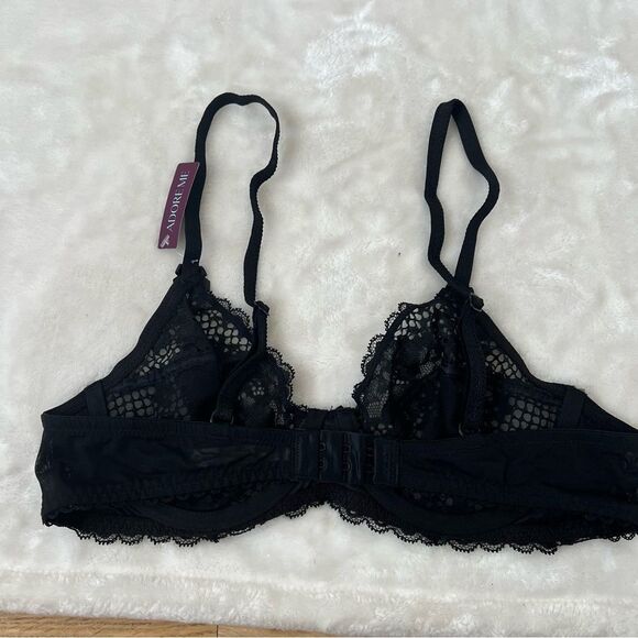 Adore Me Black Lace Bra 34b NWT Underwire Cinthia loungewear sexy see through - Picture 3 of 4
